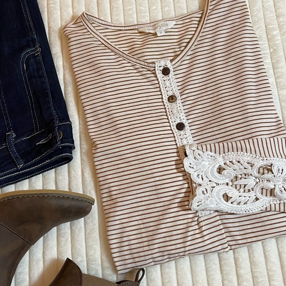 Boutique/ unknown Tops - Boutique | Striped Women's Top | Lace Detail